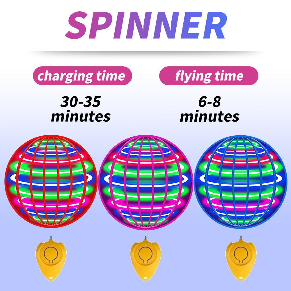 Drone Kit Tricopter - Fliegender Spinner-Ball mit LED-Licht, UFO-Flugspielzeug, Magisch