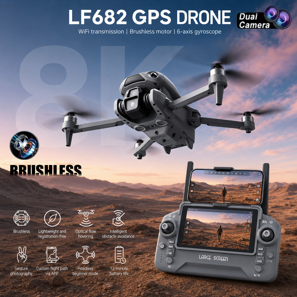 Drone Kit With Camera - Neue LF682 Drohne mit 8K Dual-Kamera,